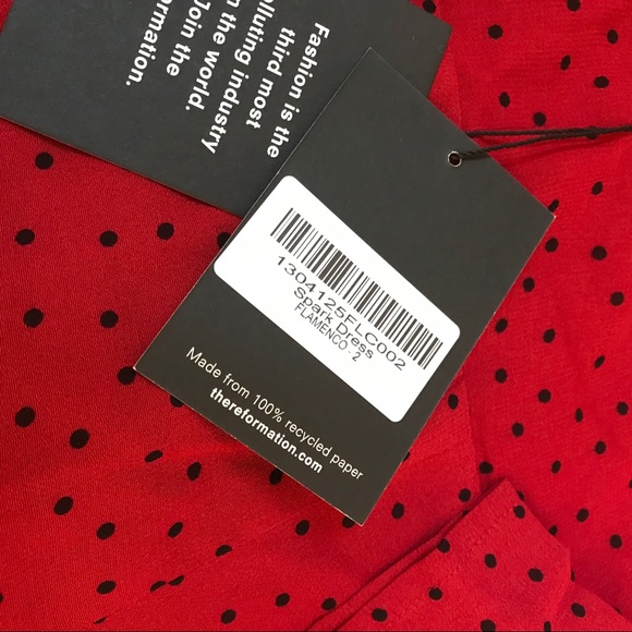 NWT reformation spark dress flamenco red dot 2 - Picture 5 of 7